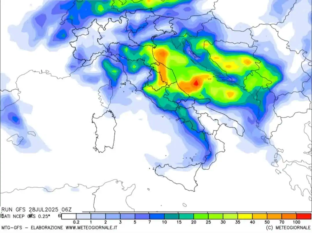 Precipitazioni inizio agosto