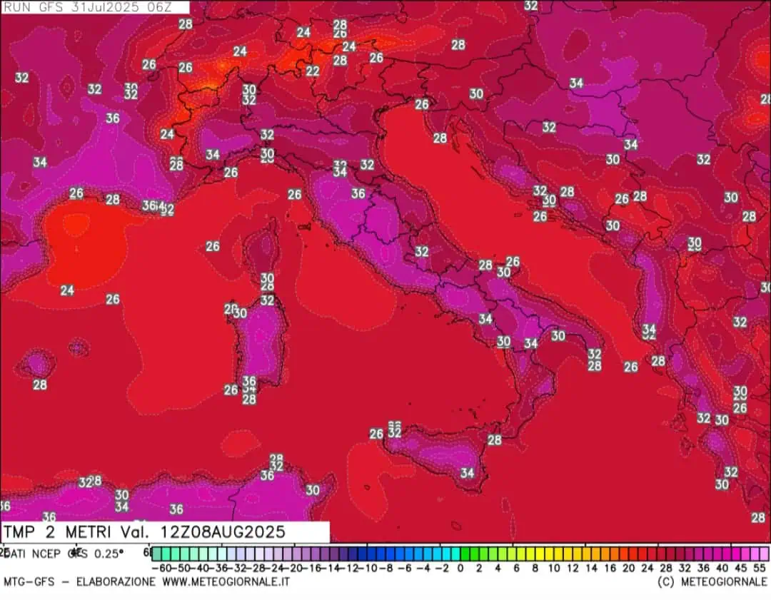 Temperature in aumento 8 agosto