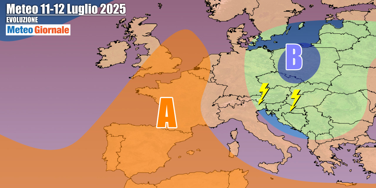 Circolazione depressionaria con aria fresca in quota