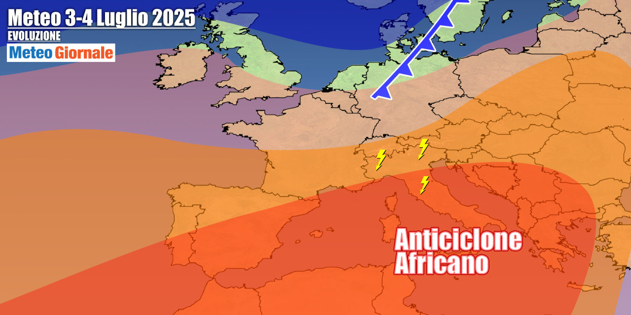 Arrivano sempre più temporali a partire dal Nord