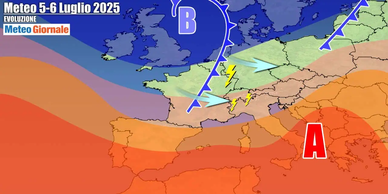 Temporali piรน organizzati nel weekend verso il Nord