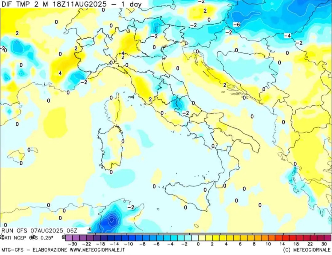 Differenze temperature nord-sud Italia