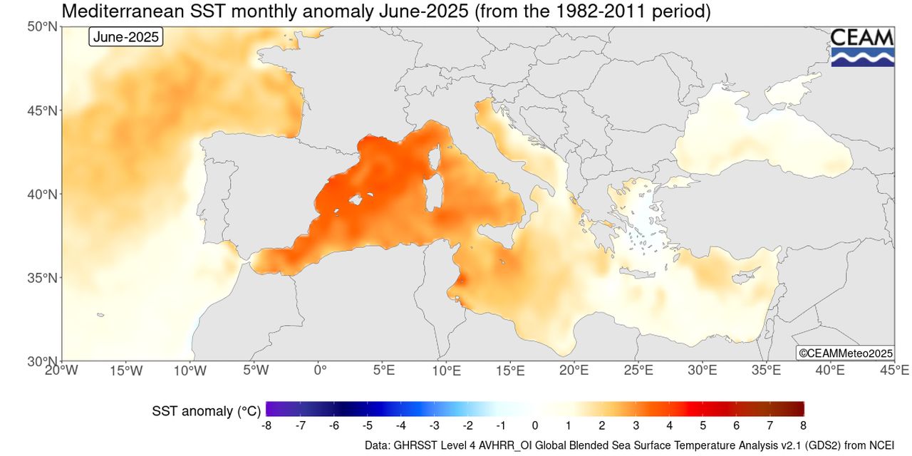 A Giugno si evidenziano le marcate anomalie di caldo