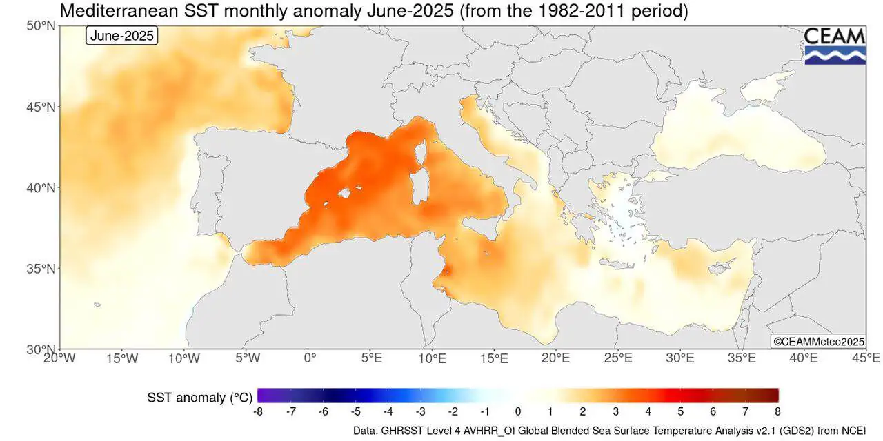 A Giugno si evidenziano le marcate anomalie di caldo