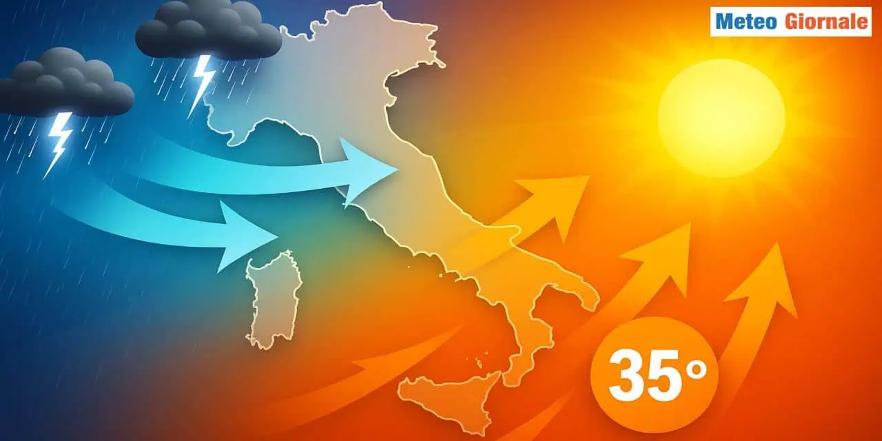 Maltempo al Nord e nuovo caldo al Sud nei primi due giorni di Settembre