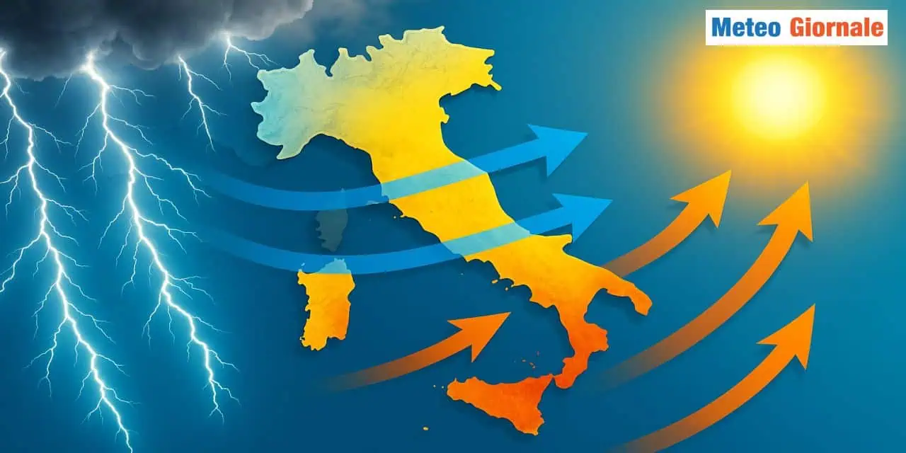 Grandi contrasti sull'Italia pronti ad esaltare il maltempo