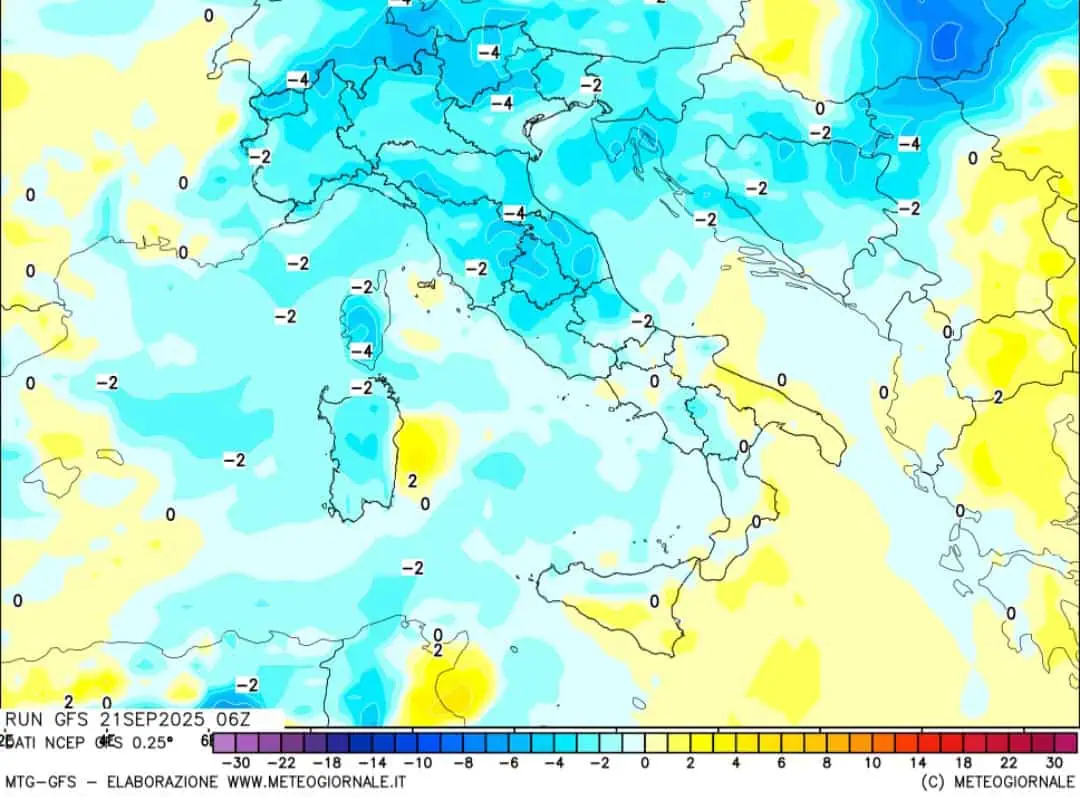 Crollo termico in arrivo