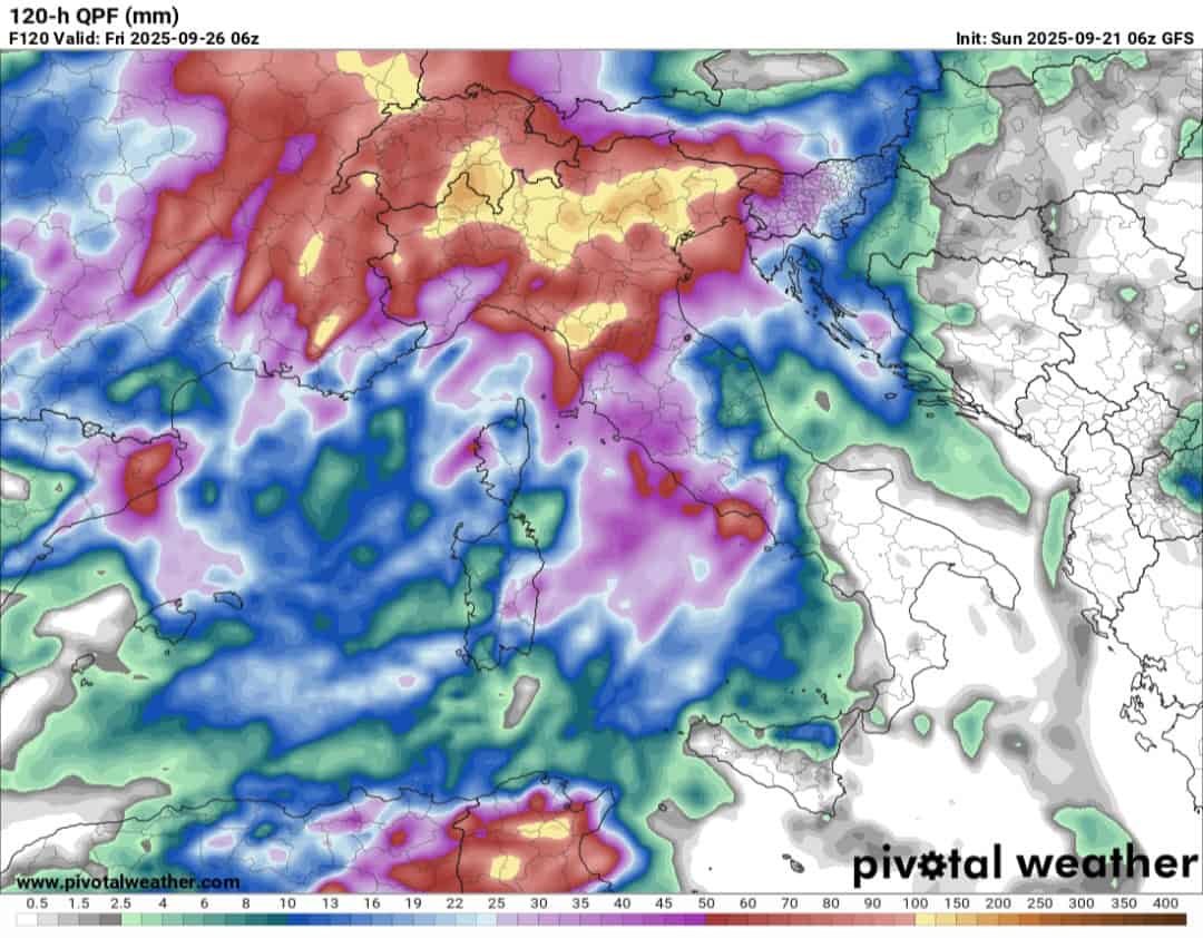 Piogge fino al 26 settembre 