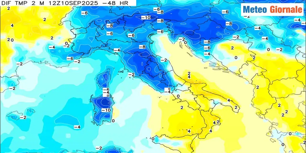 Clima piรน fresco in arrivo