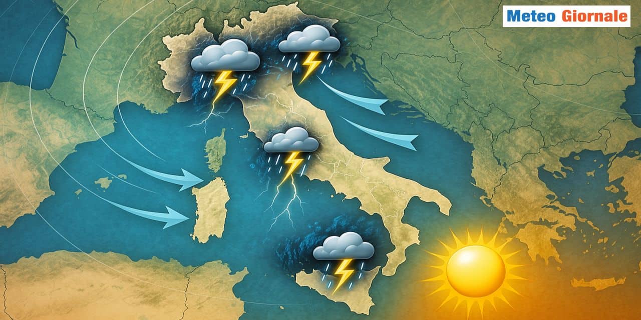 Meteo: Martedì 2 piogge e temporali in queste Regioni, poi la svolta