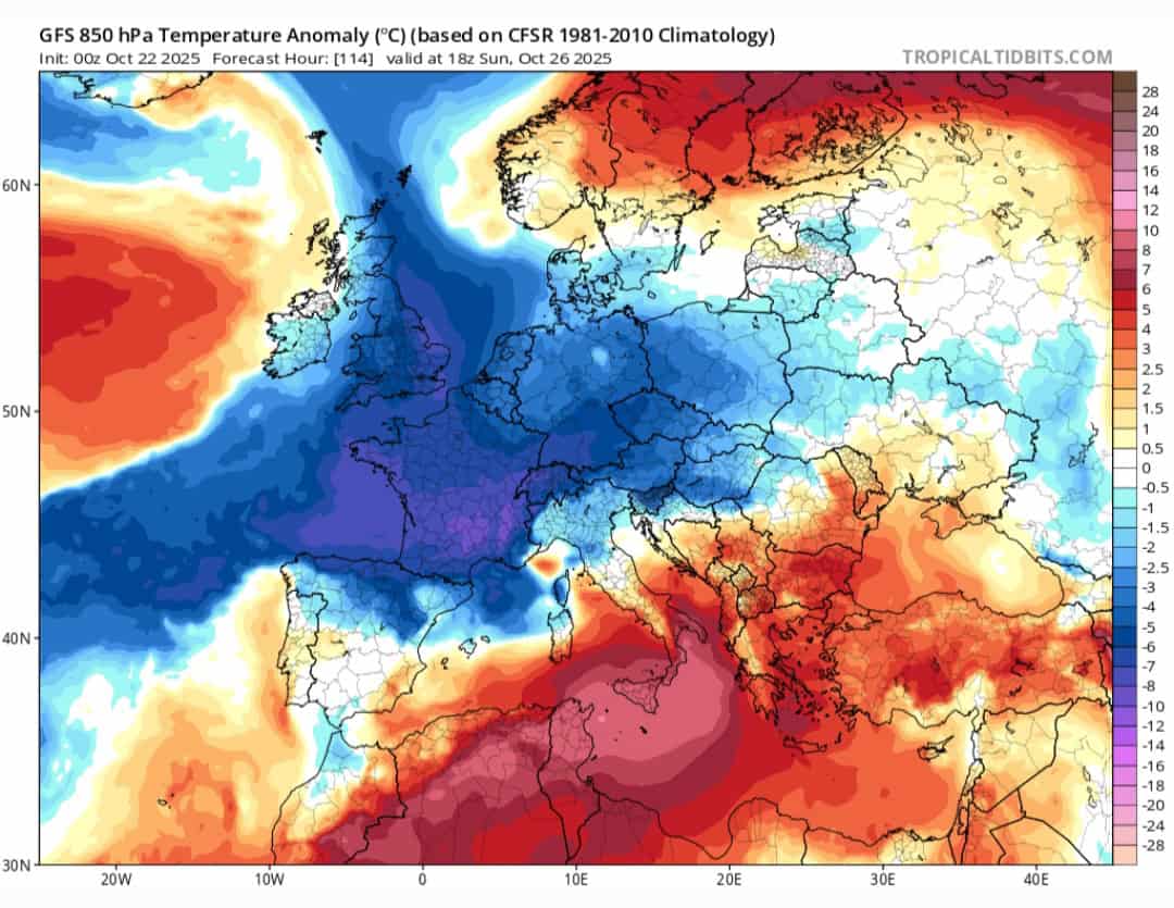 Caldo sud Italia 26 ottobre 