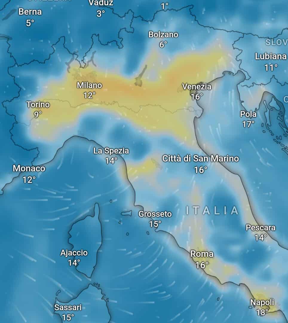 Inquinanti Italia Novembre 2025