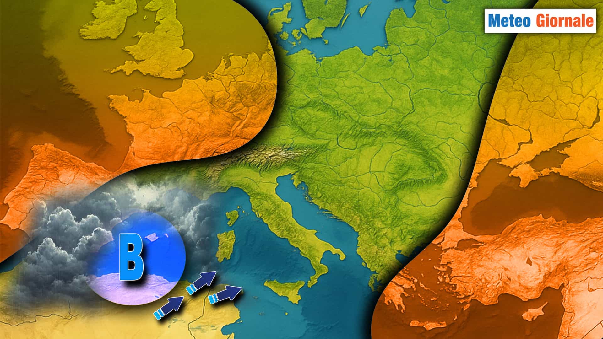 Vortice ciclonico in arrivo: Centro-Sud nel mirino del maltempo