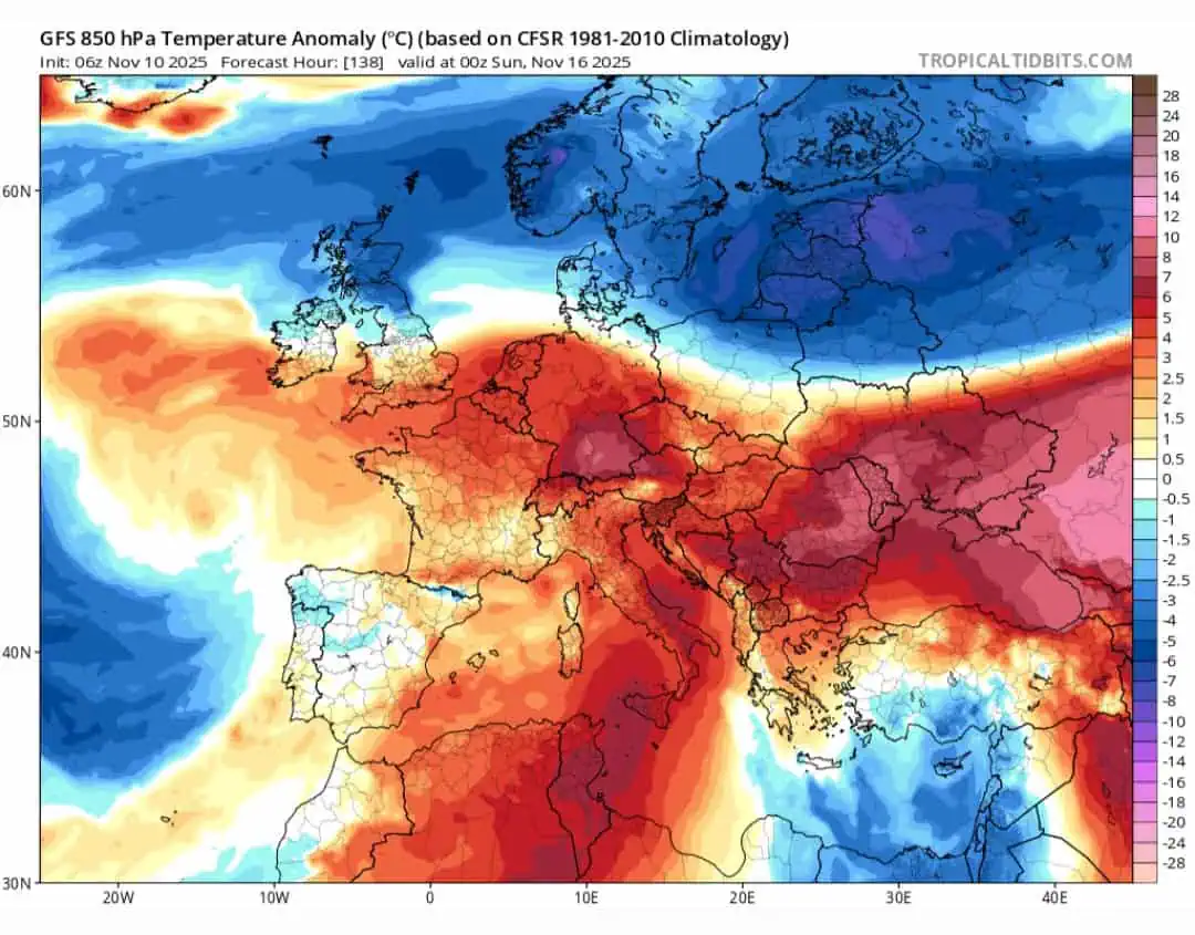 Caldo anomalo 16 novembre