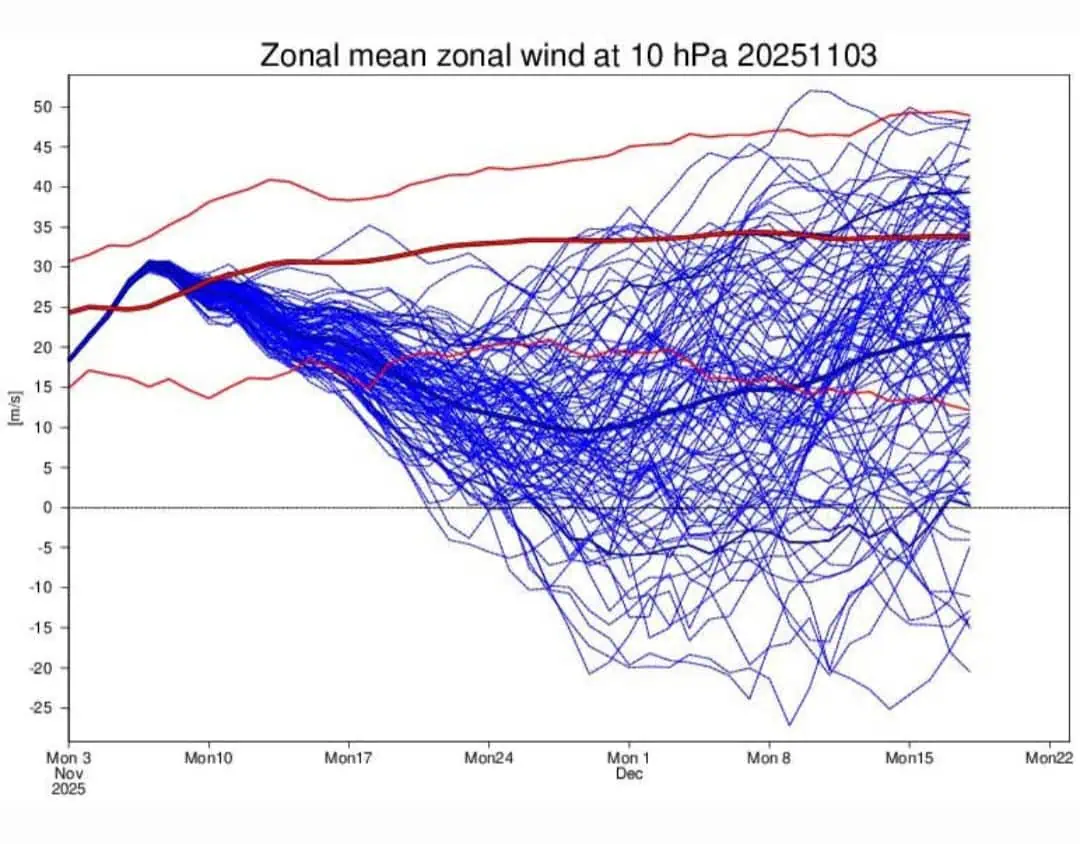 Venti zonali 10 hPa vortice polare