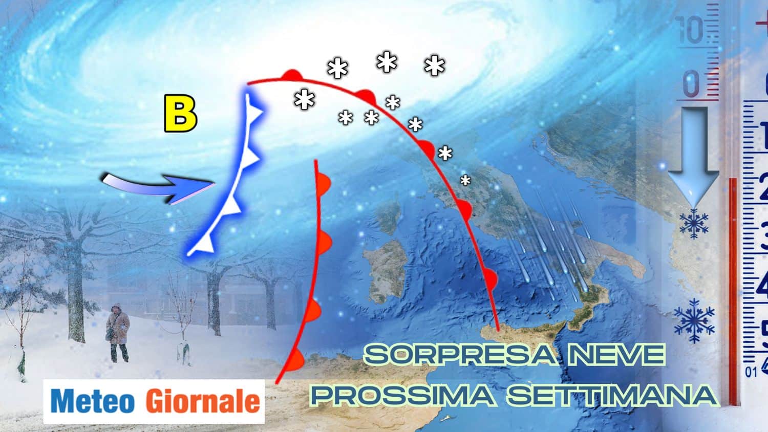Weekend 22/23 Novembre: sempre più rischio neve a bassa quota e anche in pianura. Mappa