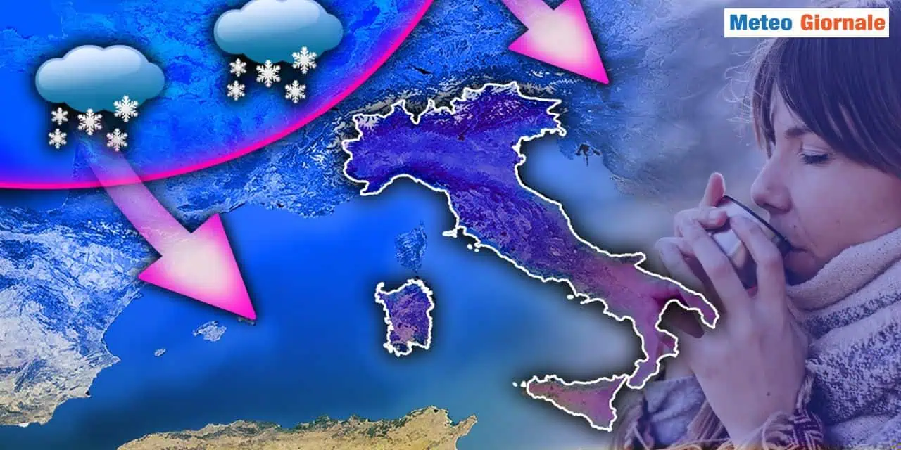 Freddo e nevicate specie dopo metà settimana