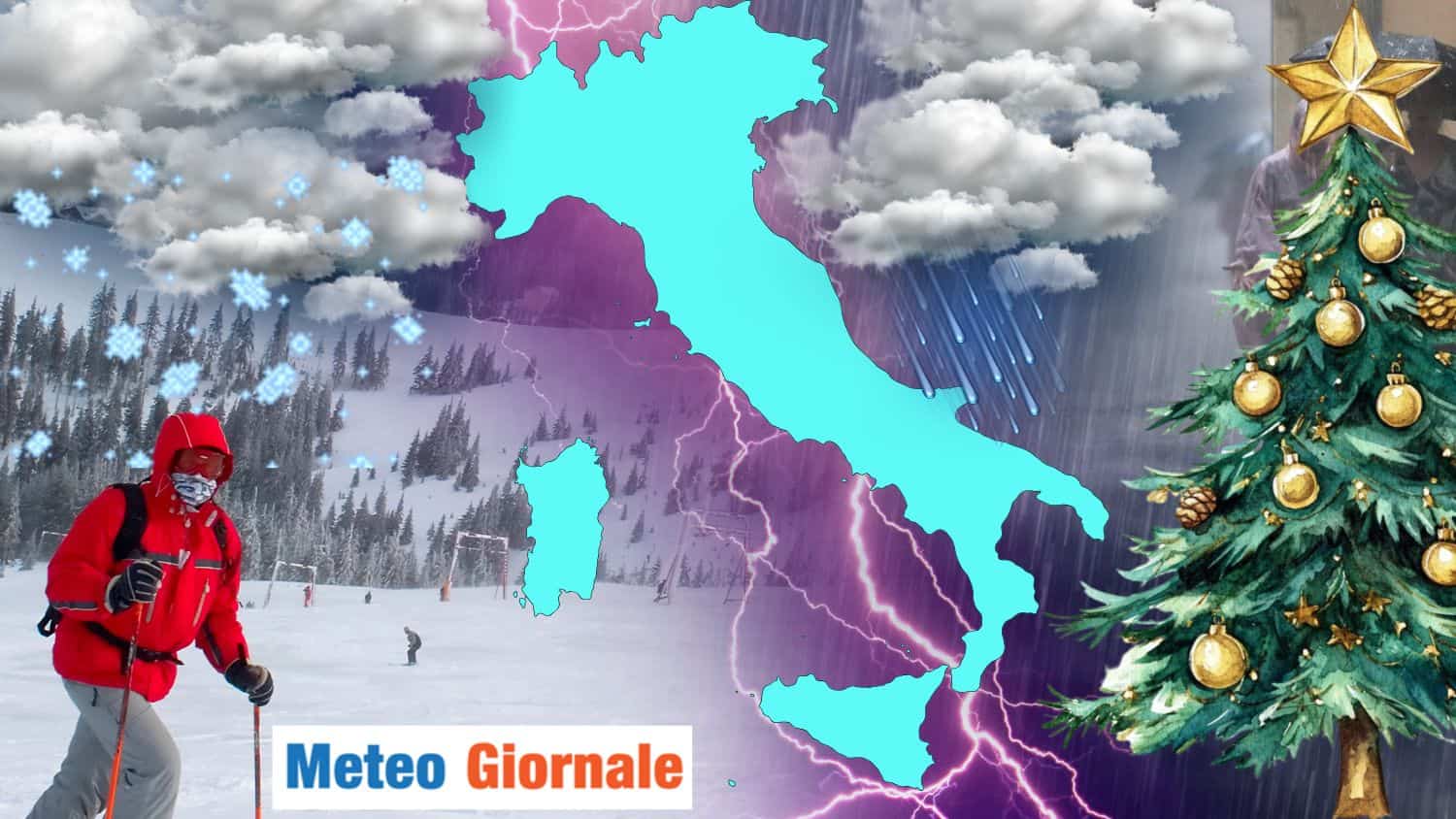 Il tempo per Vigilia e Natale: piogge e neve sotto l’albero. Le aree interessate con mappe