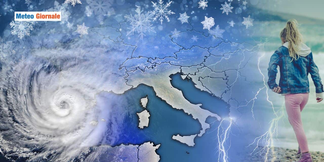 Ciclone natalizio, tanta pioggia e neve in arrivo fino al 25 Dicembre