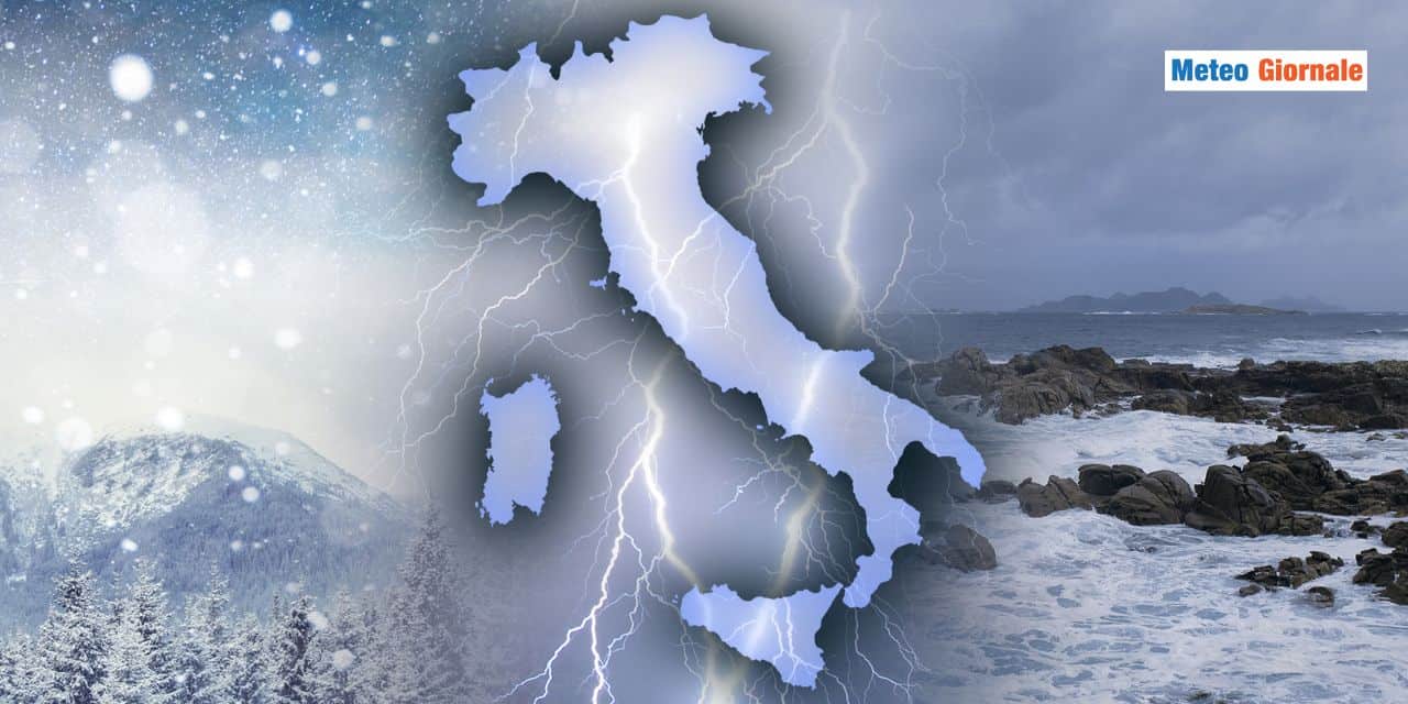 Mezza Italia sotto pioggia e neve Lunedì 22
