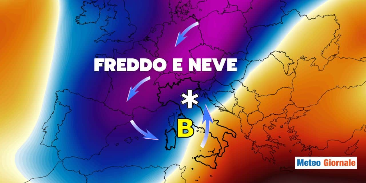 Centro meteo americano: tanta neve su queste regioni tra 72 ore