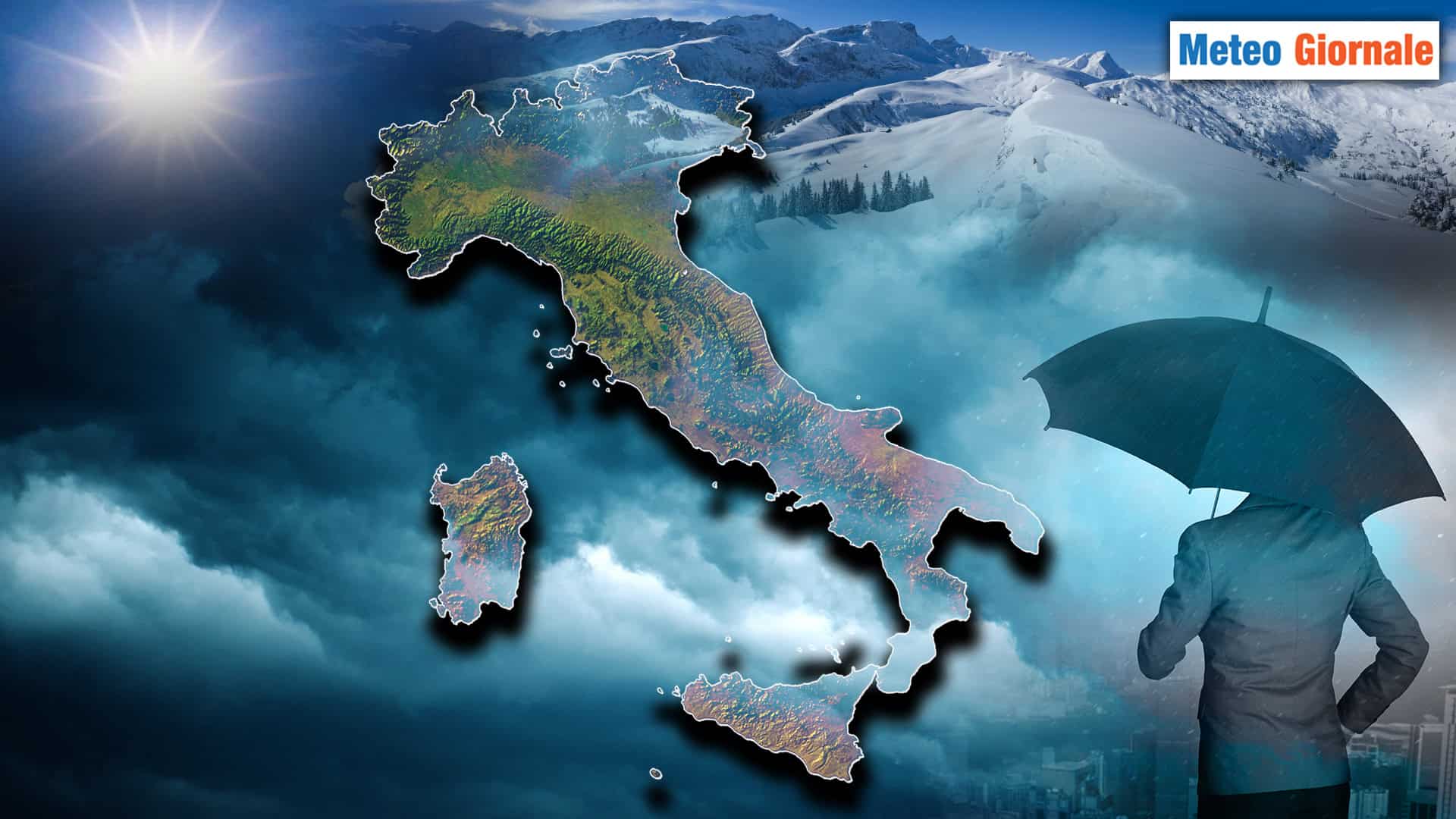 Italia sotto assedio del maltempo: piogge, neve, ma poco freddo