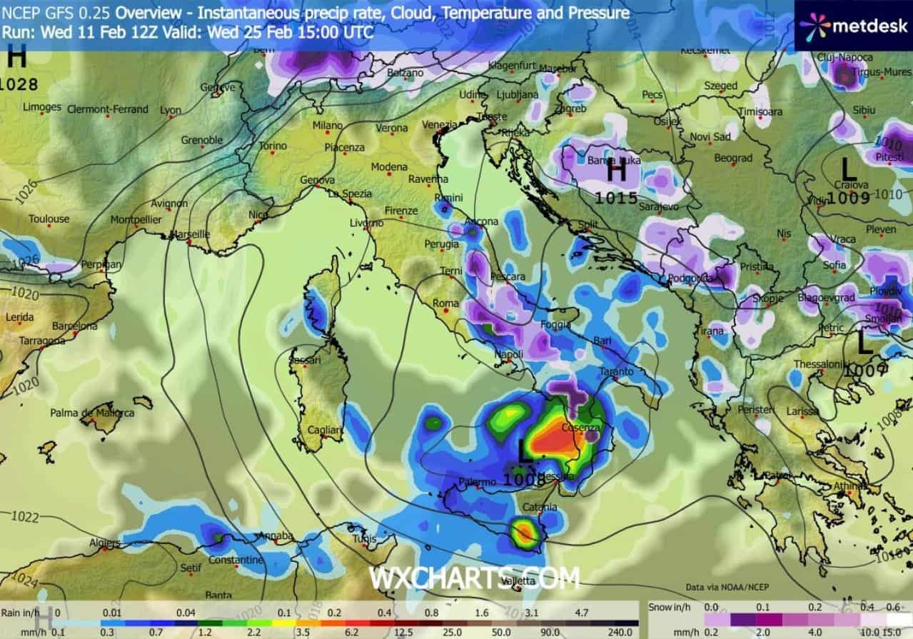 cambio di regime meteo rovesci