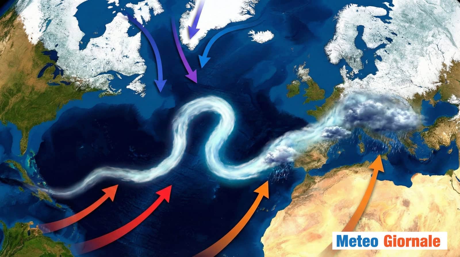 Fiume atmosferico dai Caraibi verso il Mediterraneo ha rotto l’Inverno
