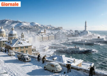Genova ibernata, immagine di fantasia.
