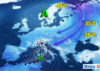 Meteo invernale in Italia.