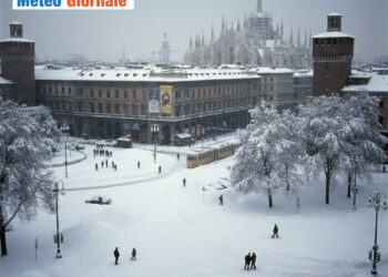 Neve a Milano. Ricostruzione.