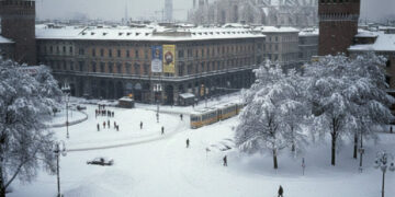 Neve a Milano. Ricostruzione.
