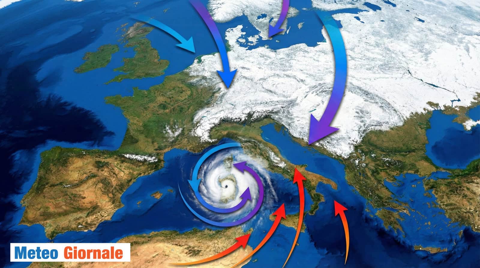 Meteo: raffica di tempeste in arrivo sull’Italia tra neve e venti