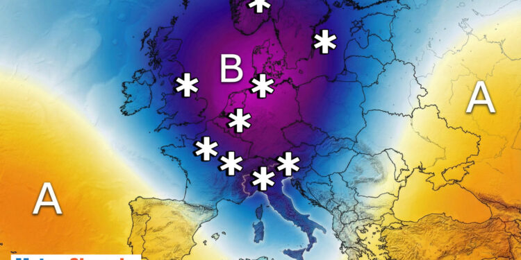 Svolta meteo verso l'Italia. Crollo delle temperature.