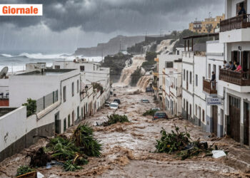 Alluvione Gran Canaria (foto non reale).