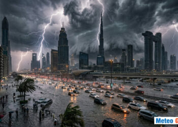 Dubai, tempesta estrema si è abbattuta in città (foto non reale).