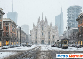 Neve a Milano in primavera.
