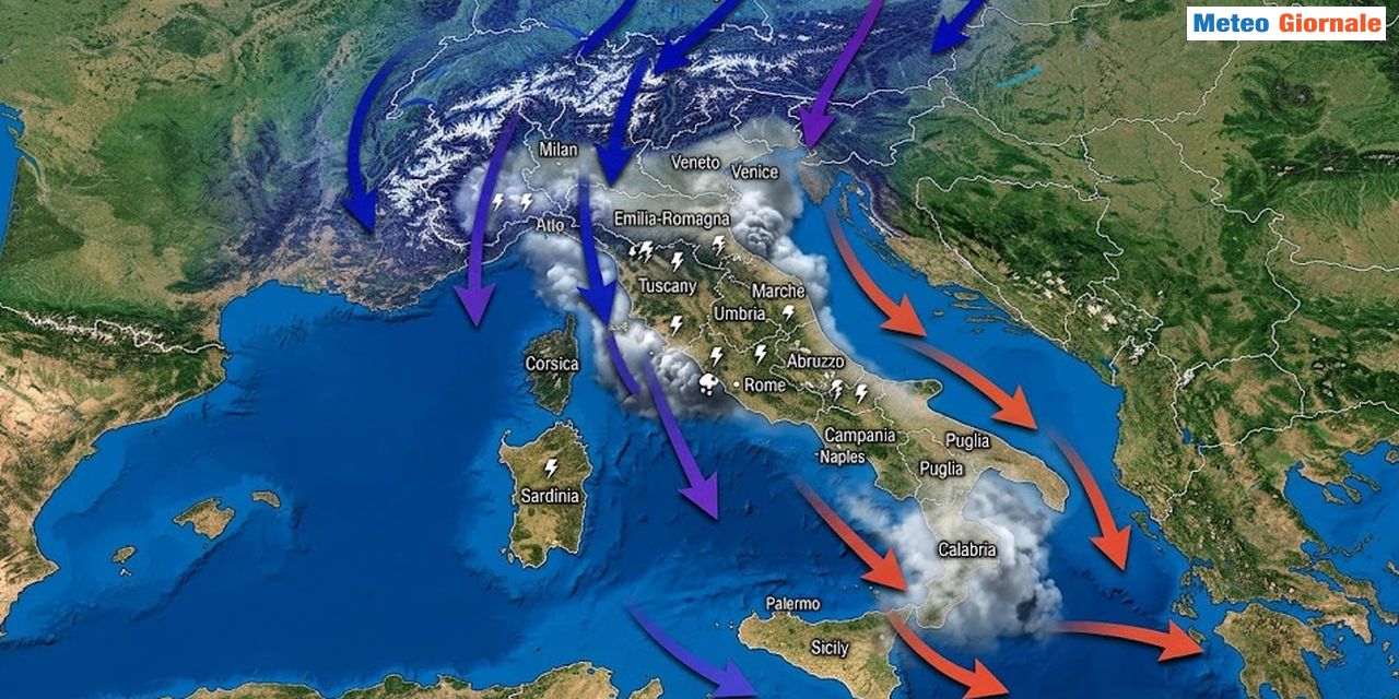 Fase instabile e più fresca da inizio settimana