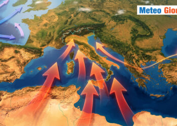 Evento estivo di ondata di caldo africano in Italia.
