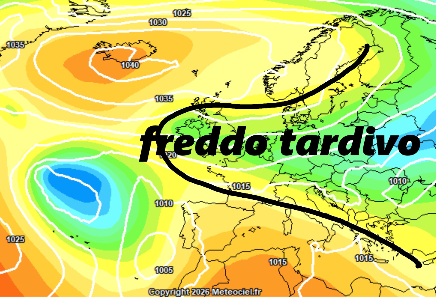 Ondata di freddo tardivo a tratti. La prima parte sarà una sventagliata rapida, per poi peggiorare di gran lunga attorno al 25 aprile.