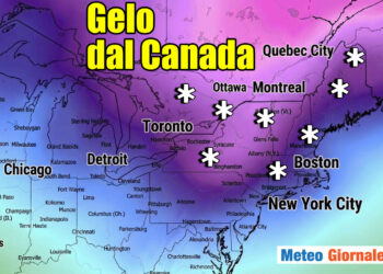 Ondata di gelo nord est america del nord nelle prossime 24 ore dopo le insolite nevicate.