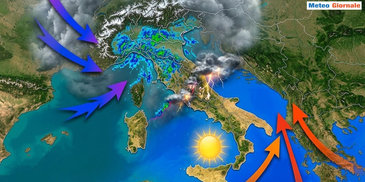 Offensiva del maltempo atlantico su parte dell'Italia