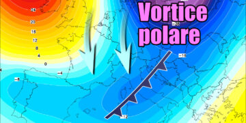 Vortice Polare che si espande decisamente in Europa.