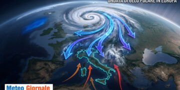 Vortice Polare con gelo nel nord Europa