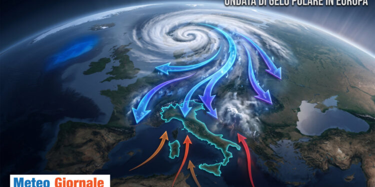 Vortice Polare con gelo nel nord Europa