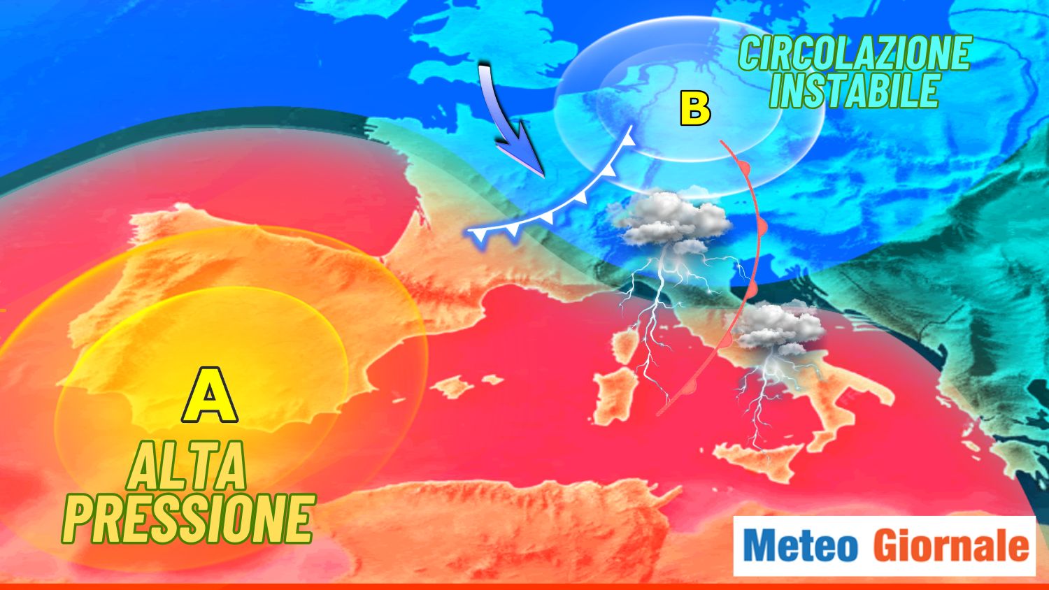 Forti temporali tra il 2 e il 3 giugno. Evoluzione con mappa