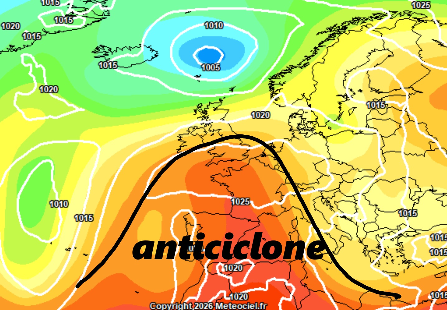 Vasta risalita di un potente anticiclone di matrice africana tra il 21 e il 22 maggio, secondo il modello meteorologico ECMWF. Una figura di questo tipo potrebbe non essere propriamente molto rapida...