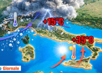 Italia spaccata dal meteo: grandine al Nord, caldo fino a 35 gradi al Sud