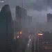 Milano sotto il temporale. Foto alterata dalla AI.