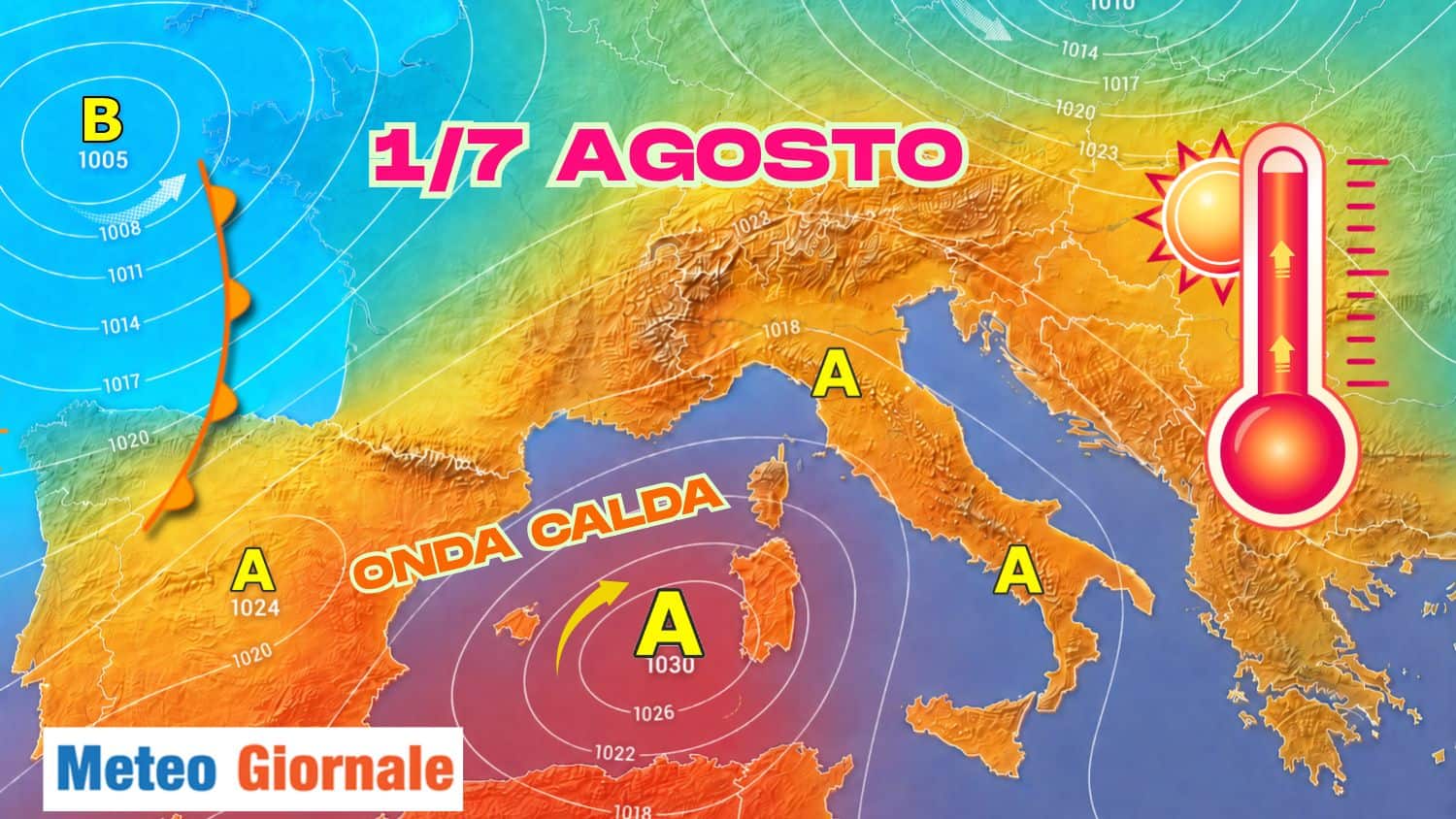 1-7 Agosto: nuovo assalto dell’Anticiclone Nordafricano, i dettagli